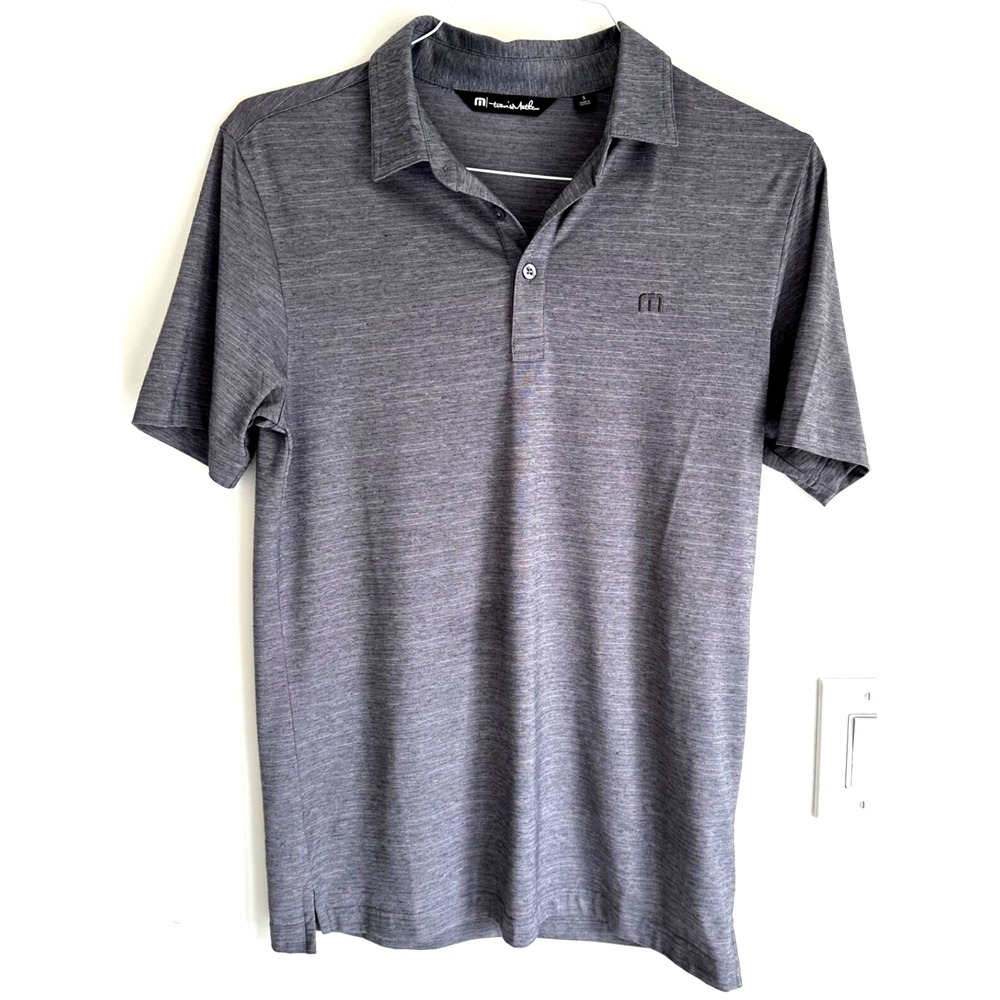 Travis Mathew Men's Short Sleeve Golf Polo-The Heater‎ Series-Dark Grey-Size S